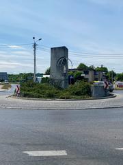 a sculpture reminiscing Rybnik Power Station