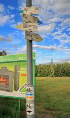 bicycle route signs at Rondo Europejskie in Rybnik, Poland