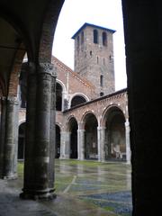 Basilica di Sant'Ambrogio in Milan at night