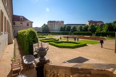 Panoramic view of Valdštejnská zahrada in Malá Strana, Prague