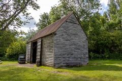 Easter fun day with kids chasing eggs at Chiltern Open Air Museum