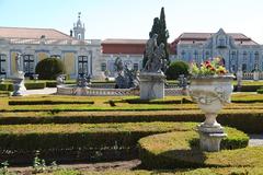 Queluz National Palace in Sintra with manicured gardens