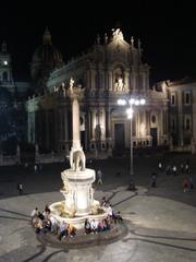 Elephant Fountain in Catania Cathedral Square at night