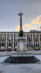 Piazza di Catania with fountain and historical buildings