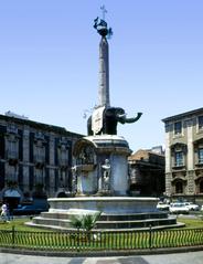 Plaza del Duomo in Catania with elephant fountain