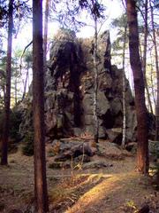 Andrejšky viewpoint after arriving via the educational trail from Radyně Castle