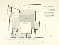 Map of Edinburgh's municipal buildings history from book published in 1895