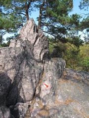 Panoramic view of Babí lom rock formation during autumn