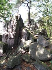 Babí lom rocky formations with a lookout tower