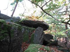 Scenic view of Babí lom rocky landscape with trees and a blue sky