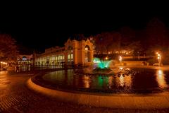 View of the Singing Fountain and Spa Colonnade in Mariánské Lázně