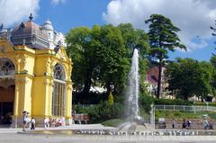 Marianske Lazne town square with historical buildings