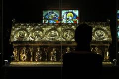 Relic of Saint Maurus on display in Prague Castle Riding Hall in 2015