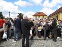 People queuing in front of Lumbe Garden, Prague Castle