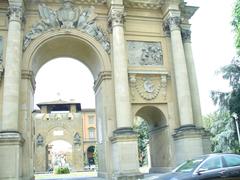 Piazza della Libertà in Florence with historical monument and lush greenery