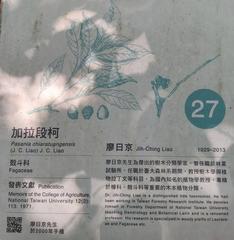 Information board of Jih-Ching Liao in Botanists Memorial Garden