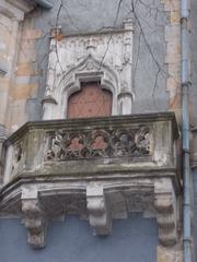 Corbel supported balcony on the west facade of Hunyadi courtyard, Vajdahunyad Castle