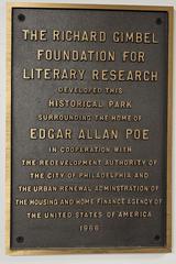 plaque inside Edgar Allan Poe National Historic Site in Philadelphia