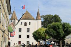 Nyon, Vaud, Switzerland panoramic view