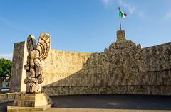 Monument to Mexico in Merida with engraved major events and achievements