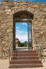 Medieval gateway within the Ciutadella de Roses, Catalonia, Spain