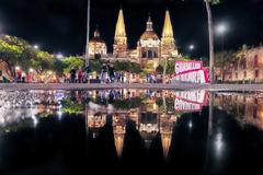 Guadalajara Cathedral viewed from Liberation Plaza