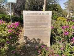 Stone with Khalil Gibran's poem in Plaza de las Americas, Zapopan