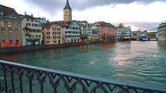 Limmat river in Zurich's Altstadt