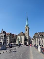 Münsterbrücke in Zürich with Hans Waldmann monument