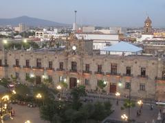 Panoramic view of Guadalajara, Jalisco, Mexico with historic buildings and modern skyline