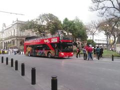 View of the Rotunda of Illustrious Jalisco Plaza and City Tour Buses