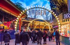 Blue Hour at Tivoli amusement park with lights