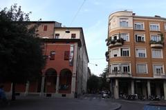 panoramic view of Bologna, Italy during sunset