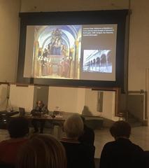 Daniele Benati speaking at the conference Il Rinascimento a Bologna in Aula Gnudi at Pinacoteca Nazionale, Bologna