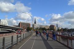 Walking around Hamburg cityscape