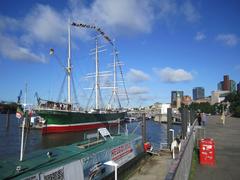 view of the museum sailing ship Rickmer Rickmers