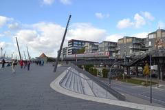 Scenic view of Hamburg Harbour with boats and waterfront buildings