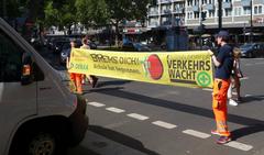 Traffic safety campaign in Düsseldorf by Verkehrswacht with cadets on August 19, 2020