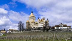 Château de Vufflens and vineyards in Vufflens-le-Château