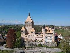 Château de Vufflens with its two architectural styles