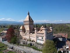 Château de Vufflens with its unique dual architectural styles