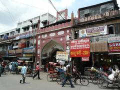 Entrance to Fatehpuri Masjid at the end of Chandni Chowk in Delhi