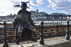 Little Princess Statue on the Danube promenade in Budapest