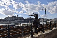 Little Princess Statue on Danube Promenade in Budapest