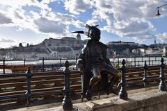 Little Princess Statue on the Danube promenade in Budapest