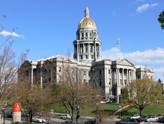 Colorado State Capitol building in Denver on a sunny day