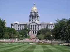 Colorado State Capitol exterior view from Civic Center Park