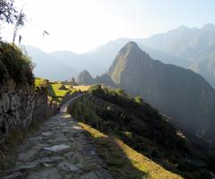 View from Inca Trail to Sun Gate Machu Picchu Peru