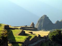 view from Inca Trail to Sun Gate in Machu Picchu, Peru