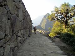 view from Inca Trail to Sun Gate at Machu Picchu